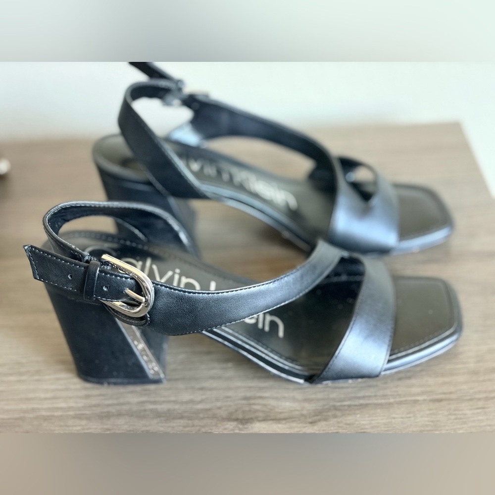 Calvin Klein Black Strappy Sandals - Picture 3 of 5
